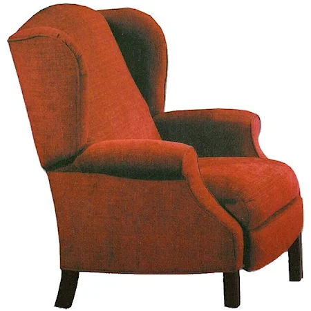 High Back Recliner with Cherry Chippendale Legs